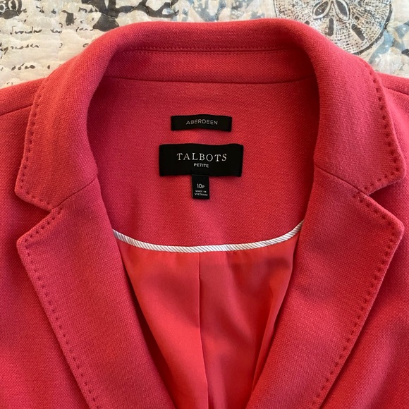 EUC Talbots Petite “Aberdeen” melon colored two button blazer, size 10 Petite - Picture 10 of 11